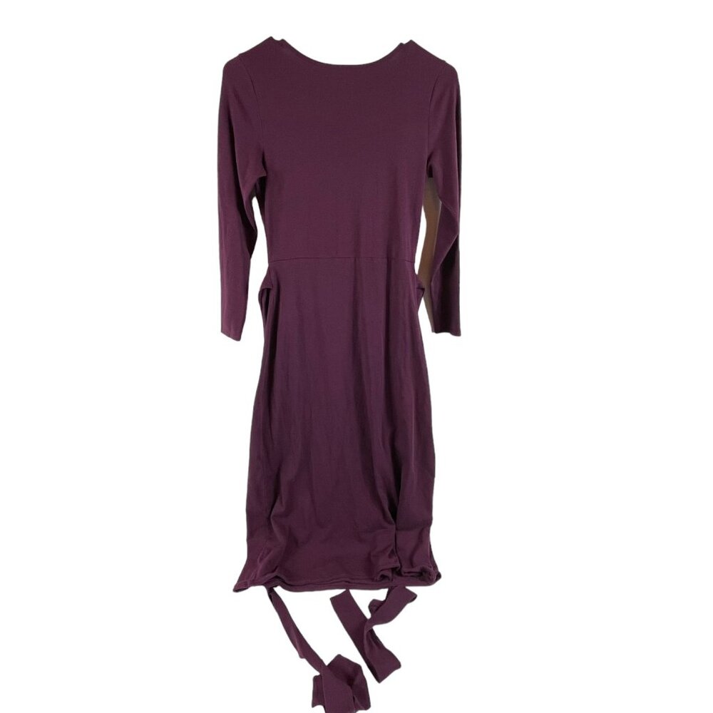 Able the Label Faux Wrap Midi Dress Sz Small Womens‎ Maroon Purple - Picture 2 of 5